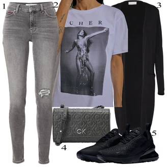 Športne Outfiti mit Črna/Siva Calvin Klein "Pokrivalo za pomlad"