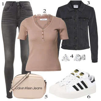 outfit mit Krem Adidas Originals "Pokrivalo za pomlad"