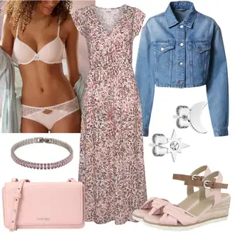 Outfit sa Pink/Ljubičasta/Smeđa Haljina Veći Broj VIVANCE "Lijepi ljetni look"