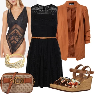 Outfit sa Crna Haljina Veći Broj VERO MODA "Ljetni look za party"