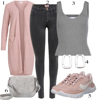 Outfity pro sport Plnější Postavou s Růžová/Fialová Pletenina veľkej veľkosti Vila "Stylový look na jaro"