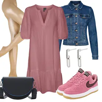 Air Force 1 Outfit sa Pink Tenisica za fitness/Tenisica za košarku/cipela za trčanje/Tenisica za tenis/gimnastička papuča Nike Sportswear "Moderni outfit za proljeće"