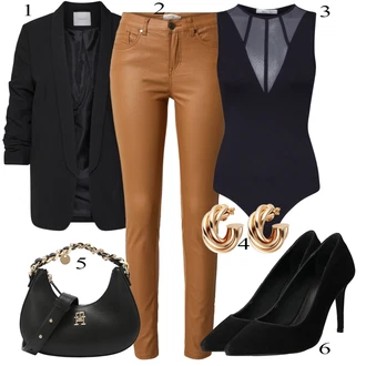 Outfit s Černá Lodička s vysokým nártem/Pohodlná lodička/Bota Na Podpatku/Lodička na Vysokém Podpatku About You "Perfektní na jaro"