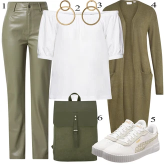 Outfit sa Zeleno/Tamnozelena/Kaki Hlača Velika Veličina misspap "Tvoj otmjeni outfit"