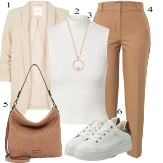 outfit mit Rjava Hlača velika velikost SELECTED FEMME "Poletna oblačila"