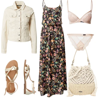 Outfit s Krémová/Khaki/Béžová/Bílá/Oranžová Vintage Bund/Letní Bund/Jarní bunda/Džínové Bund/Manšestrová Bunda/Krátké Džínové Bundičky/Krátký Bund/Krátký Bund Only "Módní letní vzhled"
