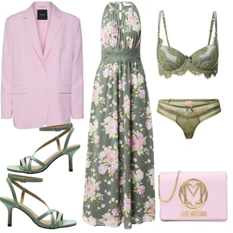 Zapínání na knoflíky Dlouhé Outfit s Červená/Tmavě zelená/Zelená/Hnědá/Růžová Dlouhé Letní Šaty/Šaty S Potiskem/Maxi Šaty/Šaty s výstřihem Vila "Módní letní vzhled"