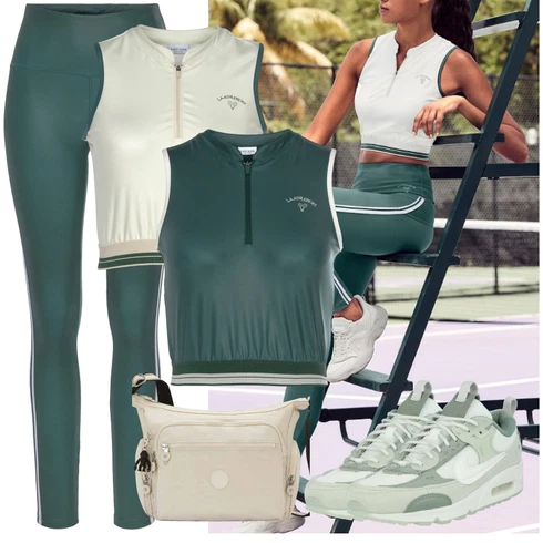 Kombinace Zelená/Tmavě Zelená/Tyrkysový Legíny Sportovní Legína/Legíny s Rozparkem/Legíny do Posilovny/Sportovní kalhoty/Legíny s Podšívkou/Tregíny/Běžecká Kalhoty LASCANA ACTIVE