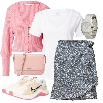 Outfity pro léto s Růžová/Béžová/Modrá Nike "Módní letní vzhled"