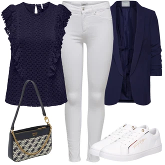 Outfity pro práci s Šedá/Bílá/Krémová/Stříbrný Kalhoty Jeggings/Džínové Legíny/Push up Kalhoty/Skinny Kalhoty/Tregíny next lvl "Oblečení do kanceláře"