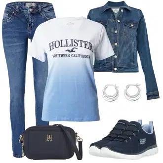 Kombinacije za Oktoberfest moderne sa Plava/Svjetloplava Skinny Hlače/Traper Tajice/Jeggings LTB "Odličan look za slobodno vrijeme"Look: Rap, Prekrasan, Ležerno, cool, moderne
