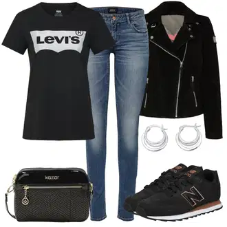 S Pertlanjem Outfit sa Plava/Tamnoplava/Pink/Smeđa pletena košulja/Majica kratkih rukava/Otmjena majica/Izreka na majici/Majica za plažu/Pulover za plažu/Print majica/Skraćena Majica/Majica za trudnice/Predimenzionirana majica/Top za plažu levi's ® "Odličan look za slobodno vrijeme"