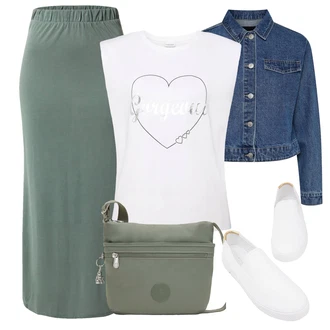 Outfity pro léto Turistika s Tmavě zelená/Zelená Taška/Klasická Taška Přes Rameno/Vojenská Taška/Brašna/Sportovní Taška Přes Rameno/Vodotěsná taška Kipling "Outfit na léto"Look: Turistika, Na Procházku, Rybolov, Volný čas