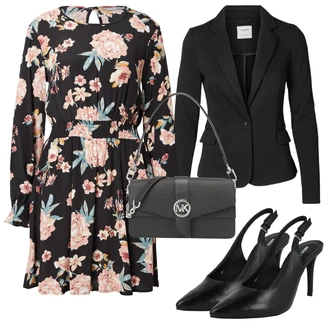 Outfit s Černá/Růžová/Hnědá/Fialová/Červená Zimní šaty s dlouhým rukávem/Halenkové Šaty/Šaty Niki/Šaty S Potiskem/Pouzdrové Šaty S Dlouhým Rukávem/Šaty na Podzim/Šaty s Páskem Only "Outfit na léto"