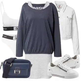 Outfity pro léto s Modrá Šaty Móda Pro Plnoštíhlou/Košilové šaty/Šaty Bez Rukávů/Šaty Na Ramínko/Šaty s výstřihem Alife and Kickin "Outfit na léto"