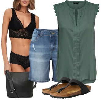 Outfit s Černá/Béžová Pohodlný Sandál/Sandály na hřídeli/Letní Bota/Sandál Dianette/Sandál S T Páskem Birkenstock "Outfit na léto"
