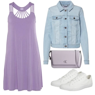 Trendový Outfit s Bílá/Krémová/Hnědá Úzká Teniska/Nízká Teniska/Kožené Tenisky/Plátěná Teniska Converse "Outfit na léto"Look: Bezešvé, Unisex, Klasické, Glamourové, Nadrozměrné, Skater, Sportovní, Ležérní, Trendový, Elegantní, Chytrý příležitostný