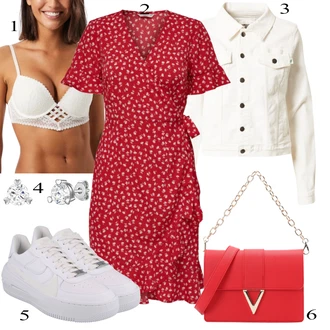 outfit mit Rdeča valentino "Pokrivalo za pomlad"