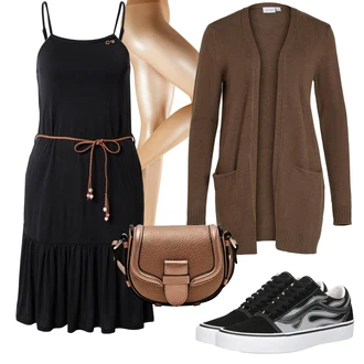 Outfit sa Crna Niska Tenisica/klizaljka Vans "Outfit za slobodno vrijeme"
