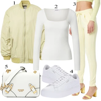 outfit mit Bež/Siva monki "Pokrivalo za pomlad"