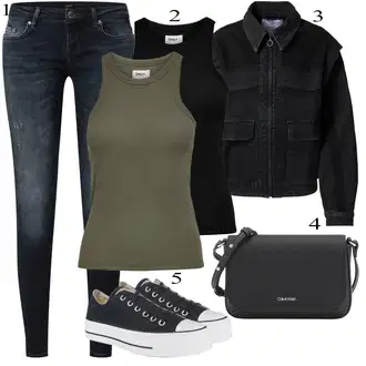 Chuck Taylor All Star Outfit sa Crna Converse "Tvoj otmjeni outfit"