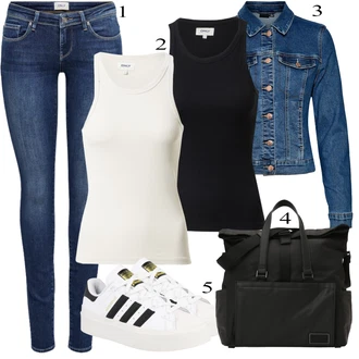 outfit mit Krem Adidas Originals "Pokrivalo za pomlad"