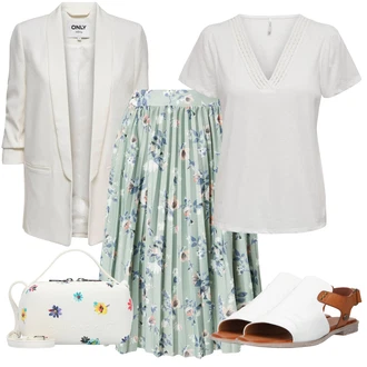 Outfity pro zábavu Hippie s Zelená/Světle zelená/Světle modrá About You "Perfektní na léto"Look: 90tá léta, Babydoll, Boho, Hippie, Irský, Mom, Univerzitní, Vintage