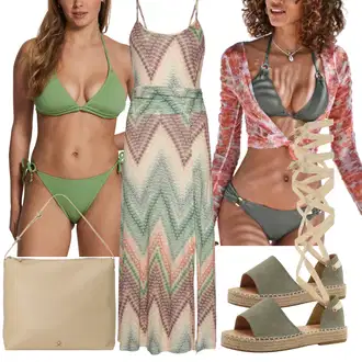 Dlouhé Outfit s Vícebarevný/Zelená/Bílá/Žlutá Maxi Šaty/Šaty S Potiskem/Dlouhé pletené šaty/Dlouhé Letní Šaty Lascana "Perfektní na léto"