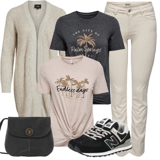 Outfit s Černá Teniska/Zimní bota/Nízká bota na podpatku New Balance "Perfektní na léto"