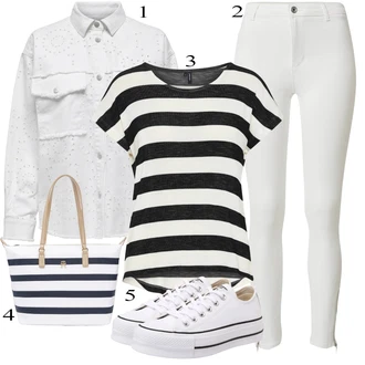 outfit mit Bela/Krem Platnena superga/Superge Nizka/Superge Luknjasta Converse "Pokrivalo za pomlad"
