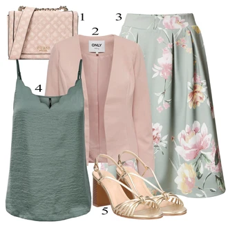 outfit mit Zelena/Svetlo modra/Turkizna/Svetlo zelena Tunika/Bluza velika velikost/Obleka velike velikosti Only "Poletna oblačila"