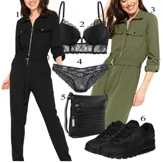 Outfit sa Crna/Pink/Tamnosiva/Bež Brazilski Slip/Gaćica & tanga/Futrola za Suknju/Prozirna gaćica/Gaćice bez prepona/Gaćice/Klasične Gaćice JETTE "Tvoj otmjeni outfit"
