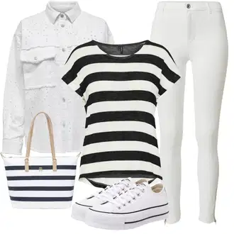 Outfit s Šedá/Bílá/Žlutá/Krémová Letní Bund/Cargo bunda/Blůzová Bunda/Jacquard Bund/Udržitelná bunda/Ažurová pletená bunda/Reflexní Bund/Košilová bunda Only "Perfektní na léto"