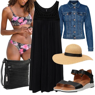 Outfit s Růžová S Kosticemi/Bandeau Bikin/Plavky bandeau/Bandeau vršek bikin/Bikiny s průstřihem/Bikinové plavky s vycpávkami/Tankiny bandeau/Balconette-bikini Lascana "Perfektní na léto"