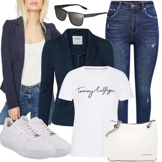Krátká/mini Outfit s Šedá Doplňek/Taška Calvin Klein "Perfektní outfit do kanceláře"