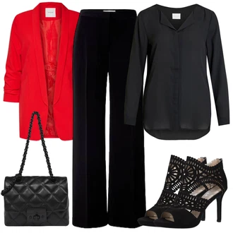 Vysoké Podpatky Outfit s Černá/Oranžová Bullboxer "Pestrý letní outfit"