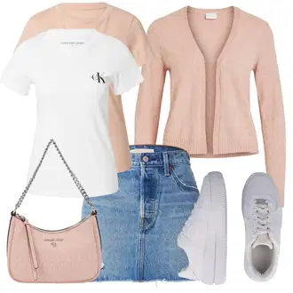 Džínovina Outfit s Modrá/Světle modrá Krátká Sukně/Džínová vintage sukně/90tá Léta Sukně/Džínová Sukně levi's ® "Pestrý letní outfit"
