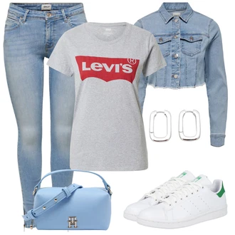 Outfit sa Zeleno/Bijela Kožna Tenisica/Vintage Tenisica/Tanka Tenisica/Niska Tenisica/Veganska cipela Adidas Originals "Savršen za proljeće"