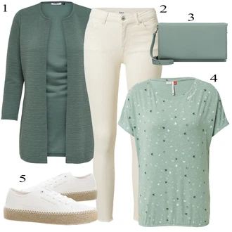 outfit mit Bež/Bela/Khaki Usnjena Jakna/Motoristične Kavbojke/Kavbojke z Razporkom/Kavbojka z Nizkim Pasom/Kavbojka z Nizkim Pasom/Push up Kavbojke/Ozke Kavbojke/Usnjene Čevlje/Termodžinsi Only "Poletna oblačila"