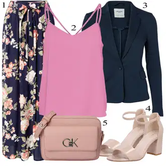 Svatovski gost Outfit sa Tamnoplava/Plava/Pink Kratke hlače velike veličine/Haljina Veći Broj/Hlača Velika Veličina About You "savršena odjeća"