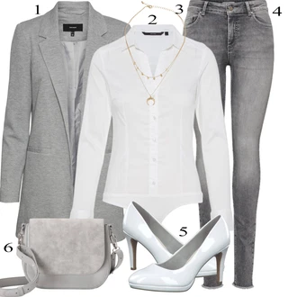 Bombaž outfit mit Krem/Bela Srajca/Bluzasti Body/Slim Fit Bluza VERO MODA "pomladna obleka"
