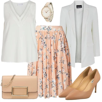 Old Money Outfit s Zlatý/Béžová Řetízkové Hodinky/Dárkový set hodinek/Nástroj pro Hodinky MICHAEL Michael Kors "Skvělé pro práci"Look: Mom, Krásný, Old Money, Romantický, Retro, 80tá léta