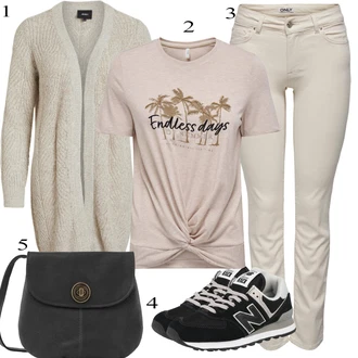 outfit mit Khaki/Bež/Rjava Gležnarji/Motoristične Kavbojke/Capri Kavbojke/Odrezane Kavbojke/Kavbojke z Razporkom/Push up Kavbojke/Usnjena Jakna/Ozke Kavbojke/Usnjene Čevlje/Termodžinsi/Zimska jakna Only "Poletna oblačila"
