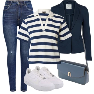 Outfity pro zábavu s Modrá/Tmavě modrá Navlékací džíny/Kožené bundy/High Waist Džínové Kalhoty/Dámské Džíny s Délkou 7/8/Zimní bunda/Push up Džín/Kožené Boty/Džíny s Dírou/Džíny s Rozparkem/Kožená bunda/Kotníková Bota Only "Jarní Outfit"