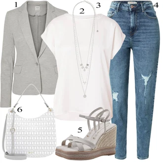 Poslovni Outfiti Polnejša mit Bela/Krem Srajca & majica velike velikosti/Majica & Top/Bluza in Tunika/Bluza velika velikost Vila "Poletna oblačila"