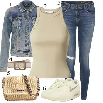 outfit mit Bež bershka "pomladna obleka"