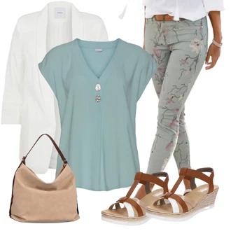 Elegantní Outfit s Sv?tle modrá/Tyrkysový Halenka a Tunika Tunika Lascana "Stylová letní nálada"Look: Styl, Elegantní, GoGo, Mom, Kancelá?, Old Money