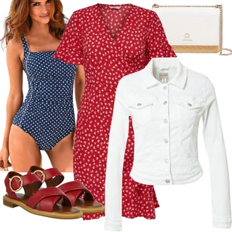 Outfity pro zábavu s Oranžová/Žlutá/Černá/Hnědá Plavky Tankin Push-up/Souprava/Tankiny vrchní díl/Push-up tankini/Zeštíhlující Plavky/Tankiny set Lascana "Stylová letní nálada"