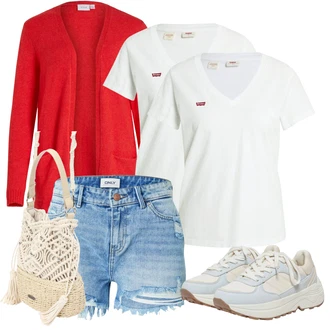 Outfit s Světle Modrá/Modrá Košile Džínový Šortky Only "Stylová letní nálada"