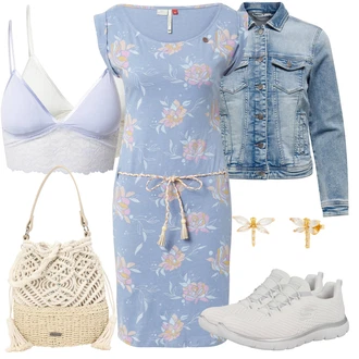 Outfit s Lilové barvy/Modrá/Fialová/Světle modrá Pánské boty ve velikosti 11/Bralette/Zmenšující Podprsenek/Kojící podprsenka/Vyztužený podprsenek/Měkká podprsenka/Trojúhelníkový Podprsenek/Podprsenka Bez Kostic/Podprsenka s kosticemi/Bezdrátová podprsenka Dorina "Stylová letní nálada"